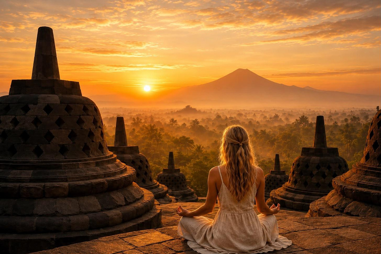 VIP Borobudur Sunrise Inside and Prambanan Sunset in one day Shared Prambanan sunset guided tour