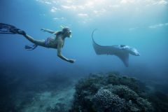 Mergulho com Arraias em Nusa Penida saindo de Bali