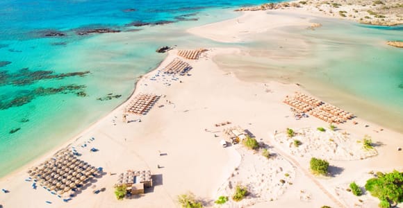 La Canée : plage d'Elafonissi, village d'Élos, miel et vin