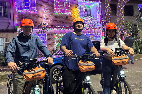 Medellín: E-Bike Christmas Lights Tour with Snack & Donation