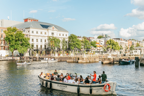 Amsterdam: Open Boat Cruise with Unlimited Drinks Option Rijksmuseum Meeting Point without Drinks