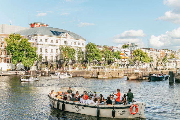 Amsterdam: Open Boat Cruise mit unbegrenzter GetränkeoptionTreffpunkt Anne Frank Haus ohne Getränke