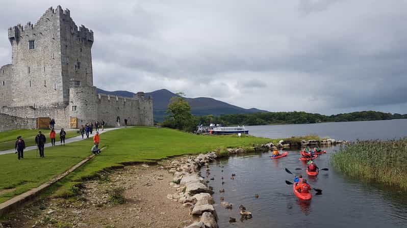 Kayaking the Killarney lakes from Ross Castle. Guided