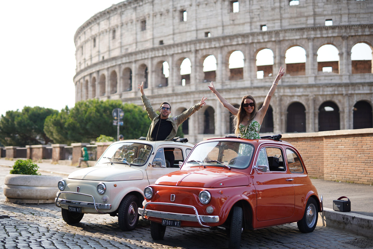 Timeless Rome: A Journey in Fiat 500 or Convertible Fiat 500 Shared Vintage Convertible Fiat 500 experience