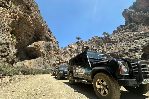 Rethymno: Full-Day Land Rover Safari to Preveli Pickup from Kavros