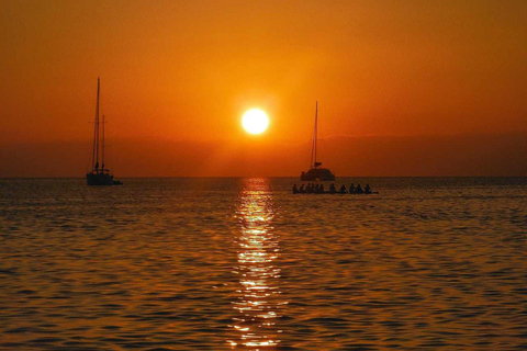 Malaga : excursion en catamaran avec option coucher de soleilCroisière au coucher du soleil avec verre de cava et sièges dans les filets