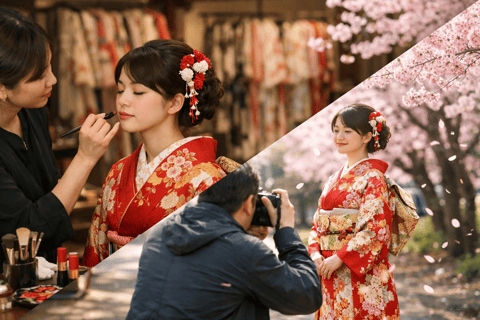 Kyoto: Arashiyama Kimono Rental with Free Hairstyling Premium Kimono Upgrade (Furisode / Samurai Hakama)