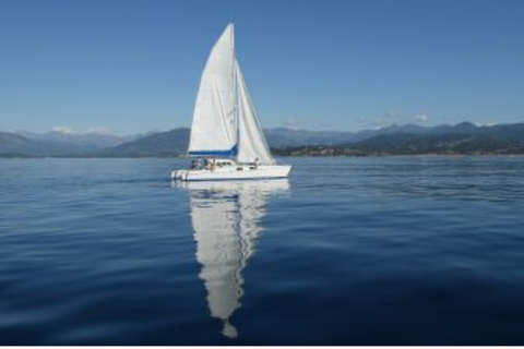 Sunset catamaran cruise tour / view of the Sanguinaires Islands / Ajaccio