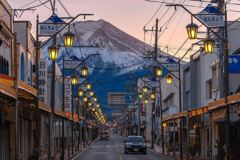 Depuis Tokyo : Excursion d'une journée au Mont Fuji avec les sources d'eau chaude de YamanakakoCircuit avec prise en charge à la gare JR Bus de Tokyo