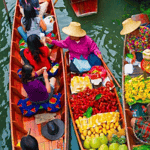 Bangkok: Mercato sui binari Maeklong e tour in barca al mercato galleggiante