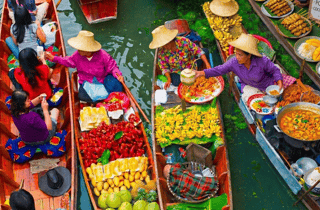 Bangkok: Mae Klong Zugmarkt & Bootstour zum Schwimmenden Markt