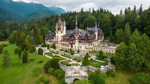 Visit Tour castles in Transylvania. Dracula. Peles.Rasnov fortress in Transilvania, Romania