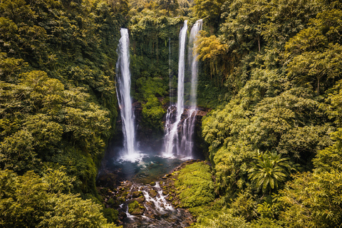 Bali: Sekumpul Waterfall With Waterslide & Rice Terrace Trek Group Tour with Hotel Transfer in Central Bali Area