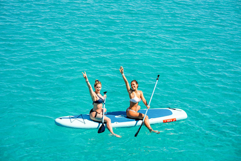 Ibiza: Formentera Boat with Open Bar, 3 meals & Sunset Party ADVANCE: Standard selection of food & open bar option