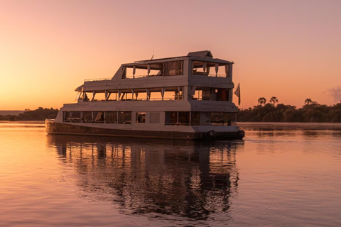 维多利亚瀑布：豪华游船和河岸三道菜晚餐