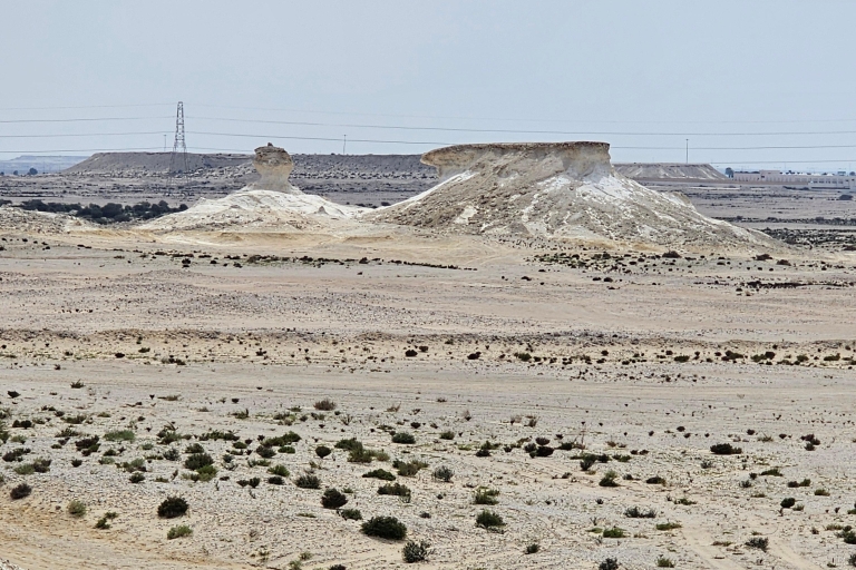 Qatar occidental, piste des chameaux, sculpture de Richard Serra, rocher de Brooq