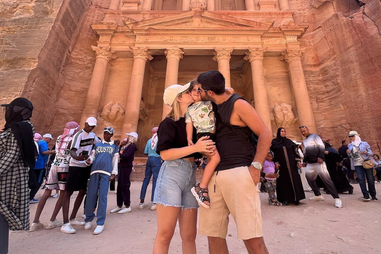 Desde Swemeh/Mar Muerto: Tour privado de día completo por PetraTransporte y billete de entrada a Petra