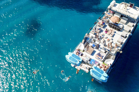 Ibiza: Formentera Boat with Open Bar, 3 meals & Sunset Party ADVANCE: Standard selection of food & open bar option