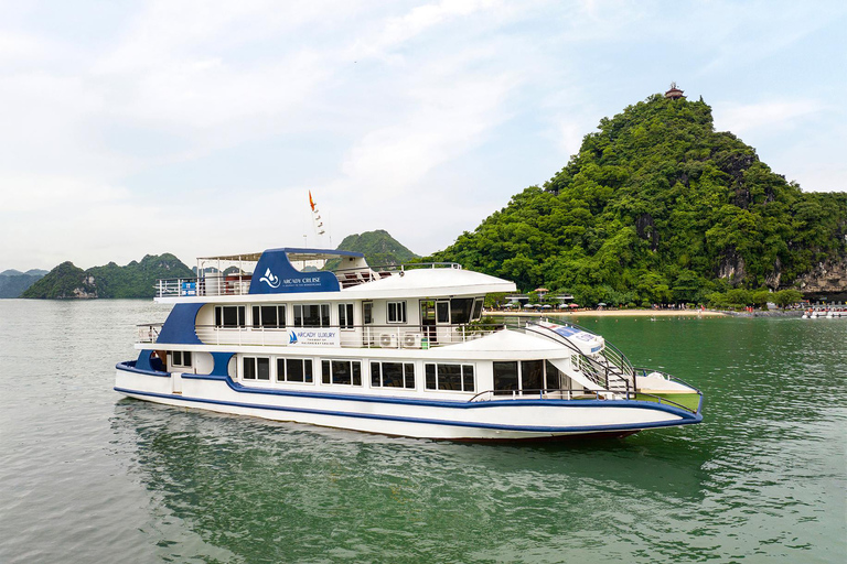 Best Halong 5-Star Day Cruise: Buffet Lunch, Wine &amp; JacuzziPick-up from Hanoi