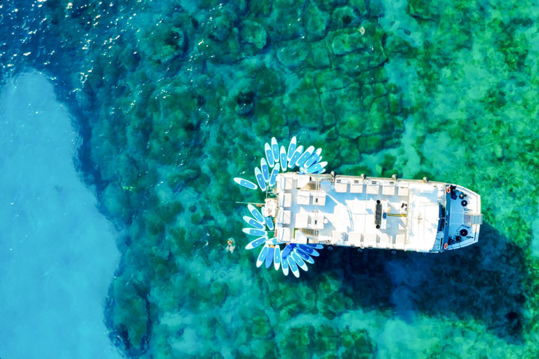 Ibiza: Formentera Boat with Open Bar, 3 meals & Sunset Party ADVANCE: Standard selection of food & open bar option