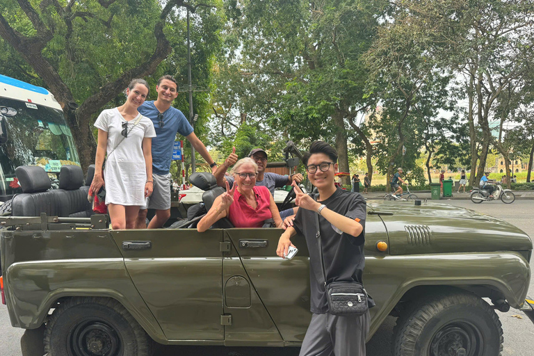 Hanoi City Tour by Vintage Jeep: Train Street & Hidden Gems Hanoi Small Group Jeep tour. Max 6-7 people/group.