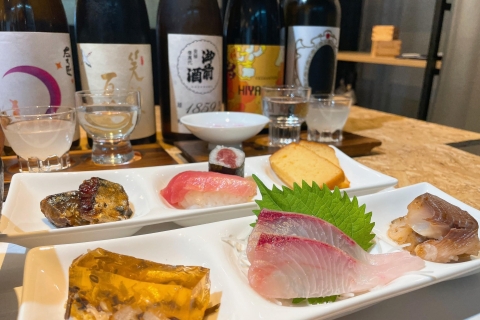 Genieße japanischen Sake mit frischem Sashimi in Tsukiji!Sake & Köstlichkeiten vereinen: Tsukijis ultimative Fusion!