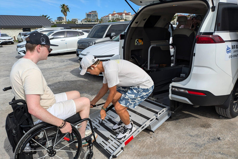 uma viagem à ilha de Jeju numa cadeira de rodas (WHEELCHAIR TOUR)