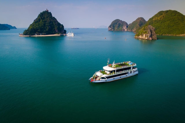 Halong Day Tour: Islands, Cave, Swim, Hike, Kayak & Sunset