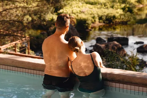 Relaxation session in a Nordic thermal spa