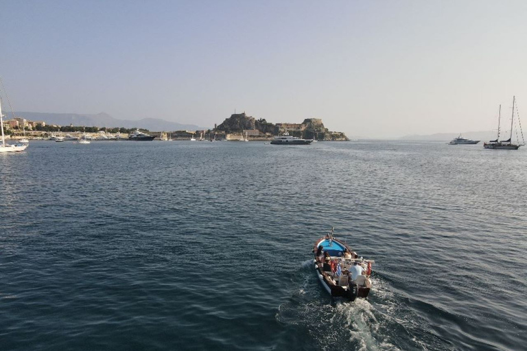 Private Cruise from Corfu on a Shaded Wooden Boat Private Cruise from Corfu Town on a Traditional Wooden Boat