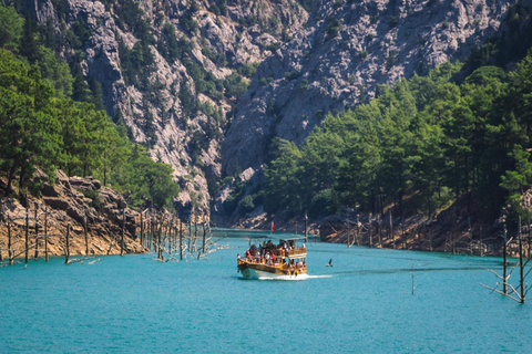 La ville de Side : Cabrio Bus &amp; Green Lake Boat Tour avec déjeuner