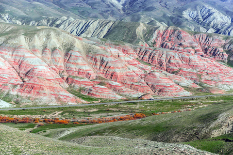 Pink Tour: Pink Lake, Candy Cane &amp; Beshbarmag Mountains