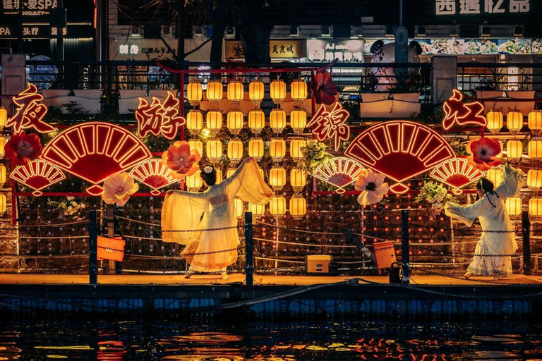Chengdu: Jinjiang River Night Cruise with Guide