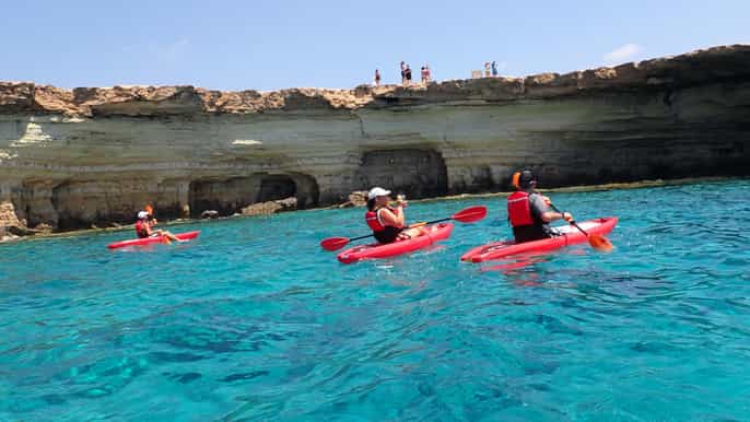 5-hour Cape Greco Caves kayaking + Snorkelling trip