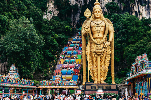 Kuala Lumpur: tour al atardecer por las cuevas de Batu con cena en hoja de plátanoTour compartido con recogida en el hotel