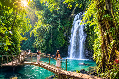 Ubud: Waterfall, Rice Terrace, Temple & Monkey Forest Tour