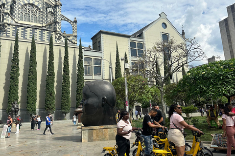 Medellin Botero Square and Downtown with local coffee in E-Bike City Tour