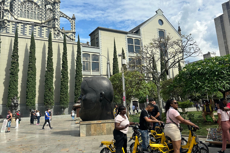 Medellin Botero Square and Downtown with local coffee in E-Bike City Tour