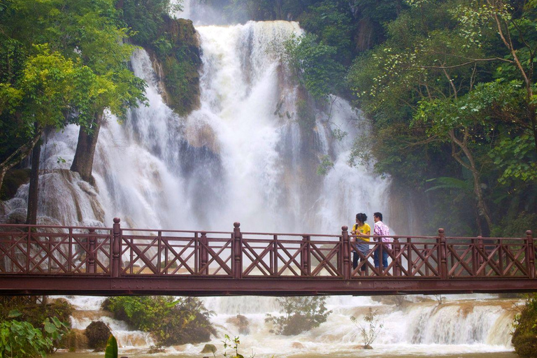 Luang Prabang: Alms Giving & Kuang Si Waterfall Private Tour
