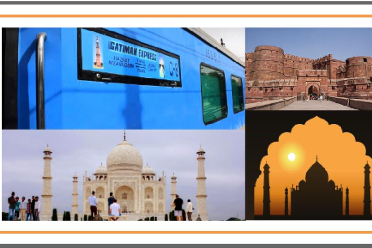 From Delhi -Same Day Agra Tour by Express Train Tour with 2 AC Chair Car Train Coach