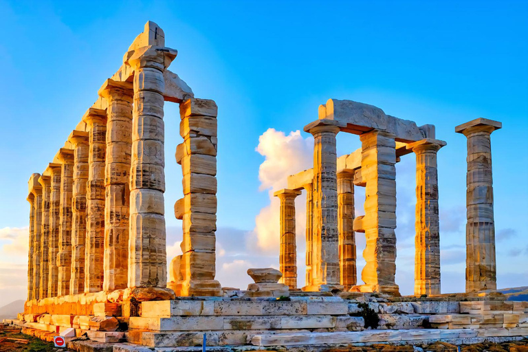 Athens: Cape Sounio & Temlpe Poseidon Swimming & Sunset Tour Sunset Tour with swimming