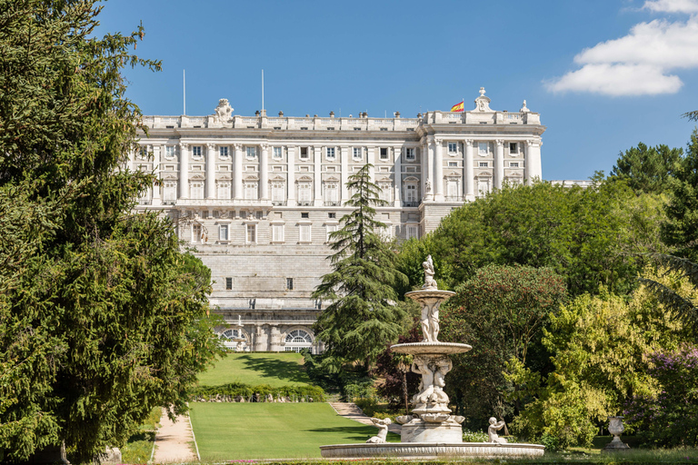 Guided visit of the Royal Palace of Madrid and Royal Gardens with entrance fee included. Guided visit of the Royal Palace of Madrid and Royal Gardens with entrance fee included.