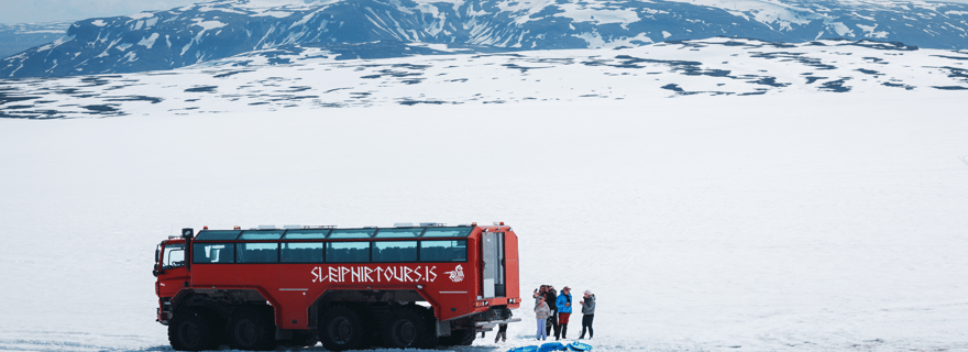 Gullfoss : Tour du glacier Langjökull en camion monstre Sleipnir