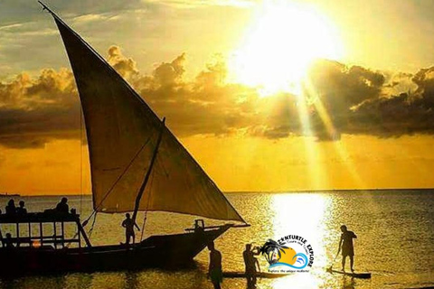 Stone town: Private Sunset Cruise with Local Music & Snacks Private Tour with Hotel pick up and drop-off in Stone town