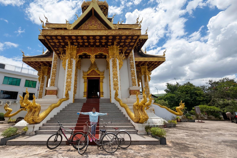 Vientiane: Guided City Bike Tour with Coffee & Lunch Vientiane| 4 Hours Guided City Bicycle Tour