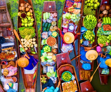Bangkok: experiência no mercado flutuante e no mercado ferroviário