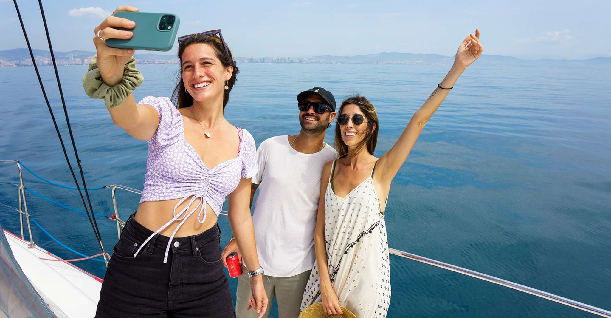 Barcelona: Sunset or Day Catamaran Cruise with Tapa & Drink photo 6