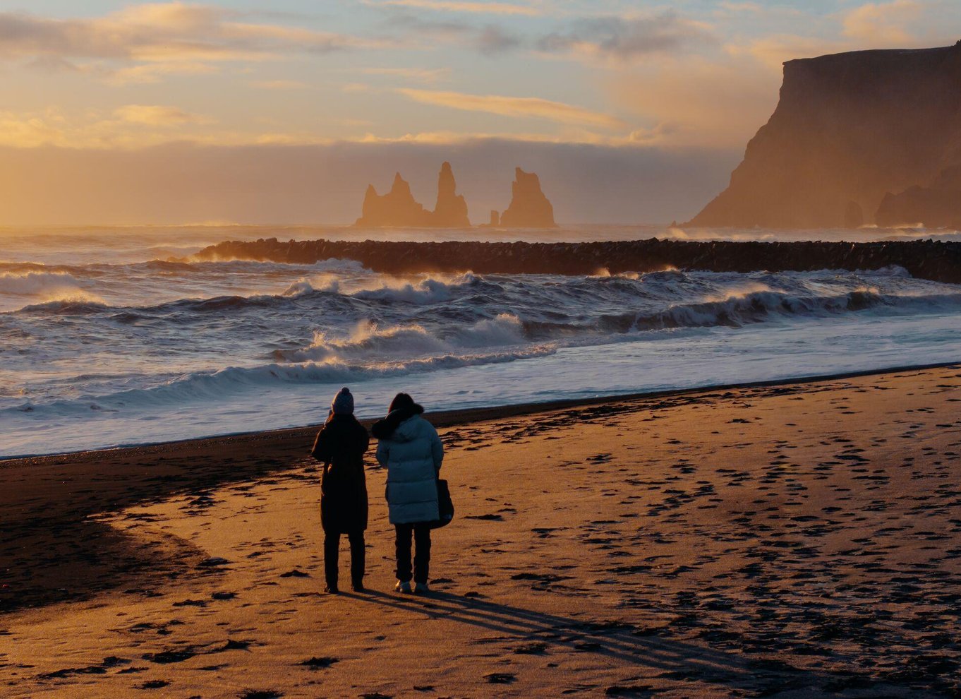 Island: Heldagstur til sydkysten, den sorte strand og vandfald