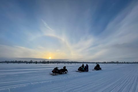 Ylläs: Schneemobil-Tour durch den Wald in einer Kleingruppe