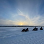 Ylläs: Schneemobil-Tour durch den Wald in einer Kleingruppe